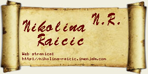 Nikolina Raičić vizit kartica